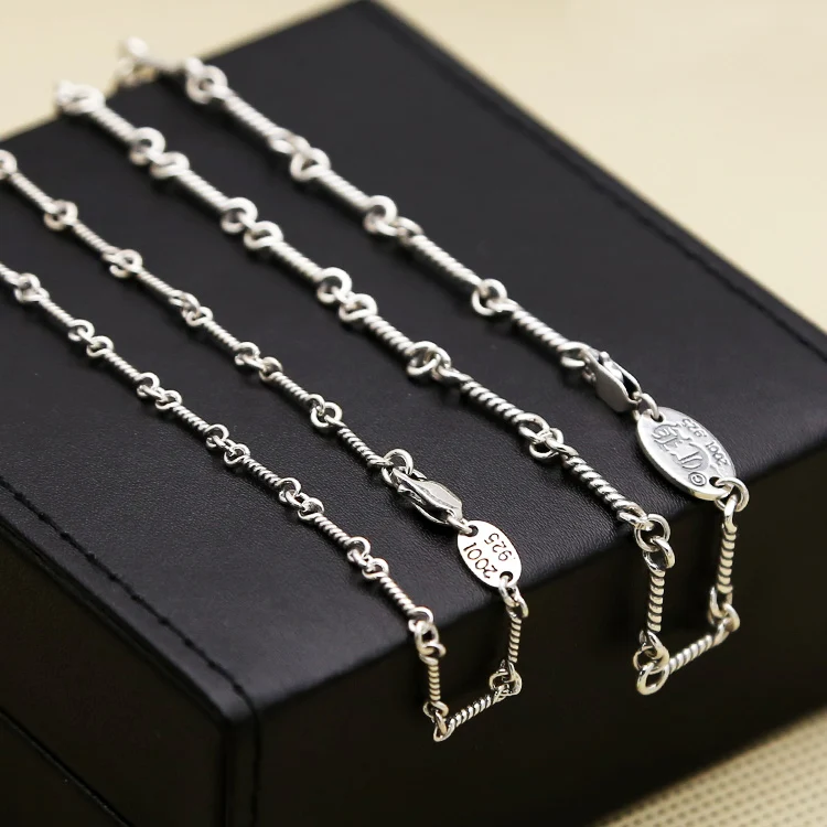 

sterling silver fashion popular jewelry thin chain women's k-style trendy necklace clavicle chain thai silver fish bone chain