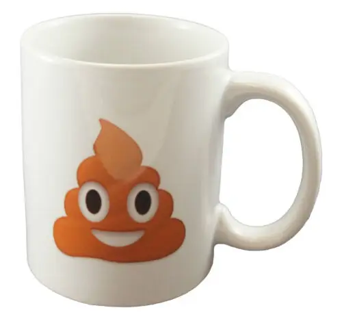 

POO EMOTICON, забавный дизайн, кофейные и чайные кружки, кружка, подарок