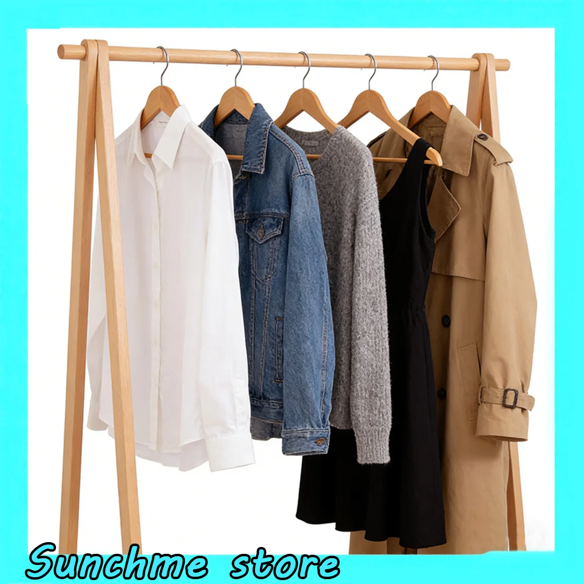 Wood Clothes Hanger 5pcs 360° Rotating Non-Slip Non-Mark Clothes Hanger for Suits Shirts Coats Wooden Hanger for Home Wardrobe