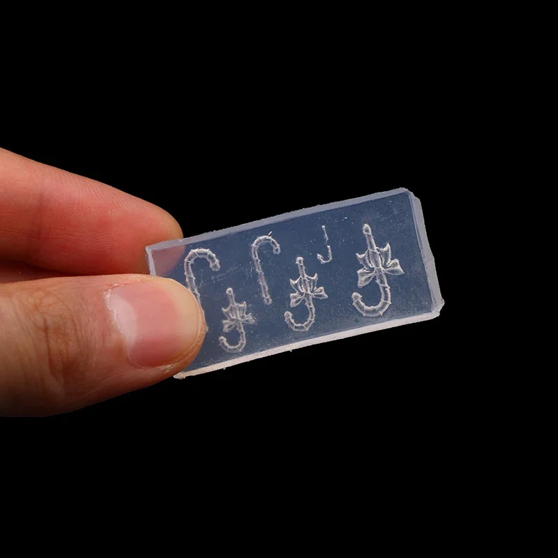 3D سيليكون مسمار العفن DIY عيد الميلاد عكاز قالب شفاف مسمار الفن زينة مانيكير تصميم أداة #3