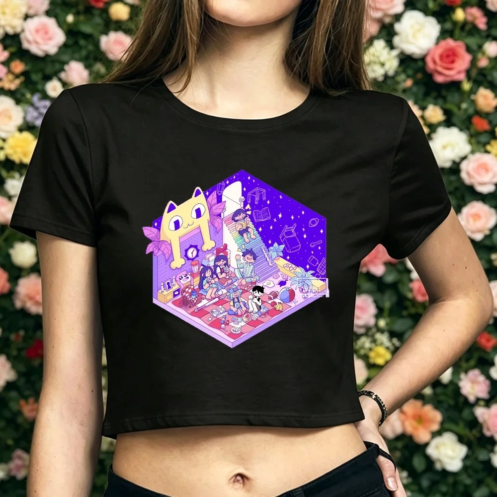 Omori crop top shoujo y2k harajuku cutecore korean fashion anime tshirt cutecore gothic 2000s streetwear
