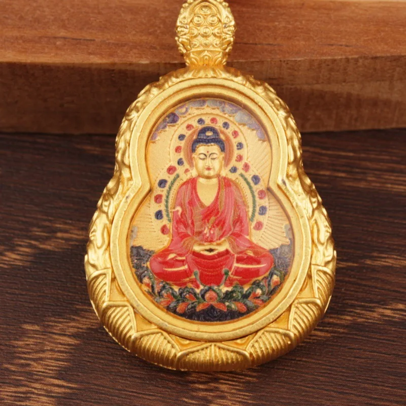 Eight Gourd Double-Sided Pendant Scenic Spot Temple Twelve Zodiac Guardian Deities Thangka