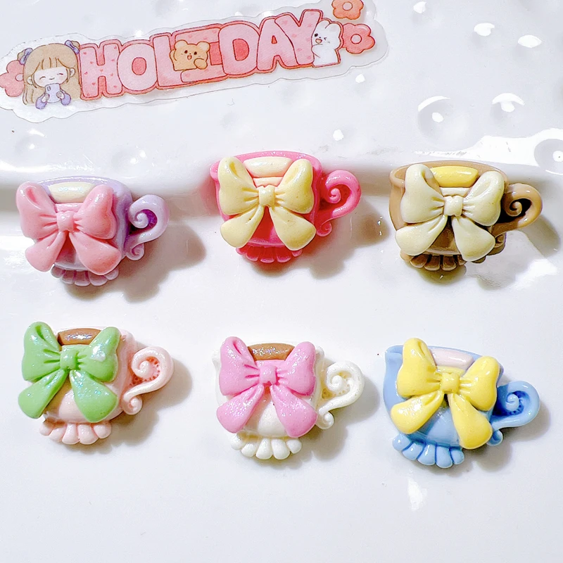 10 Pcs New Cartoon Butterfly Junction Coffee Cups Resin Scrapbook Diy Decorative Accessories Hair Clip, Pendant Jewelry