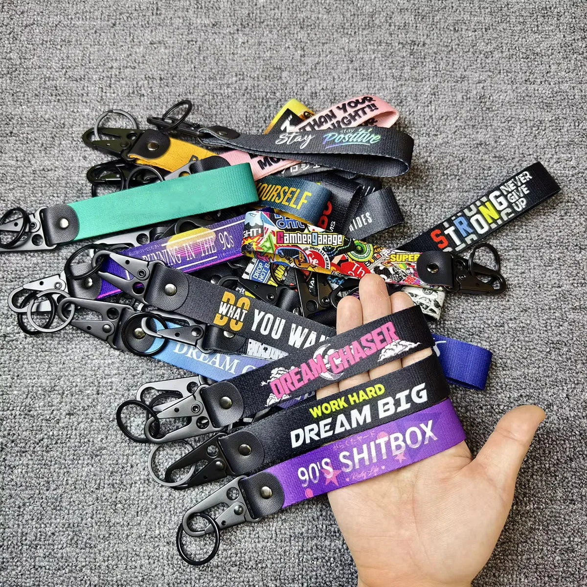 Newest Car Keychain JDM Racing Nylon Key Tags Moto Key Holder Keyring Car Modification Culture Motorcycle Key Strap