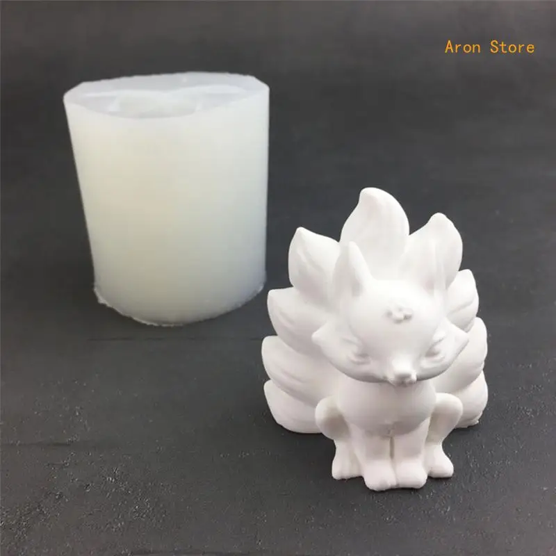 Nine Tailed Foxes Epoxy Resin Mold DIY Mold Table Ornament Making Tool H3CF