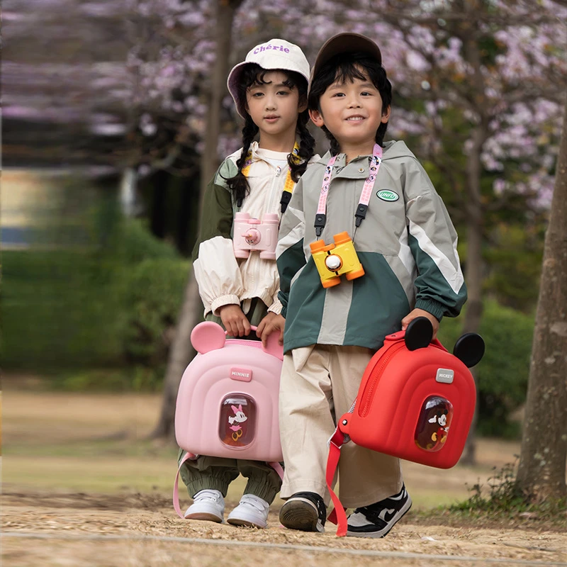 Disney Children Backpack Mickey Minnie Kindergarten Schoolbag Kawaii Outdoor Travel Bag EVA Waterproof Zipper Storage Backpack