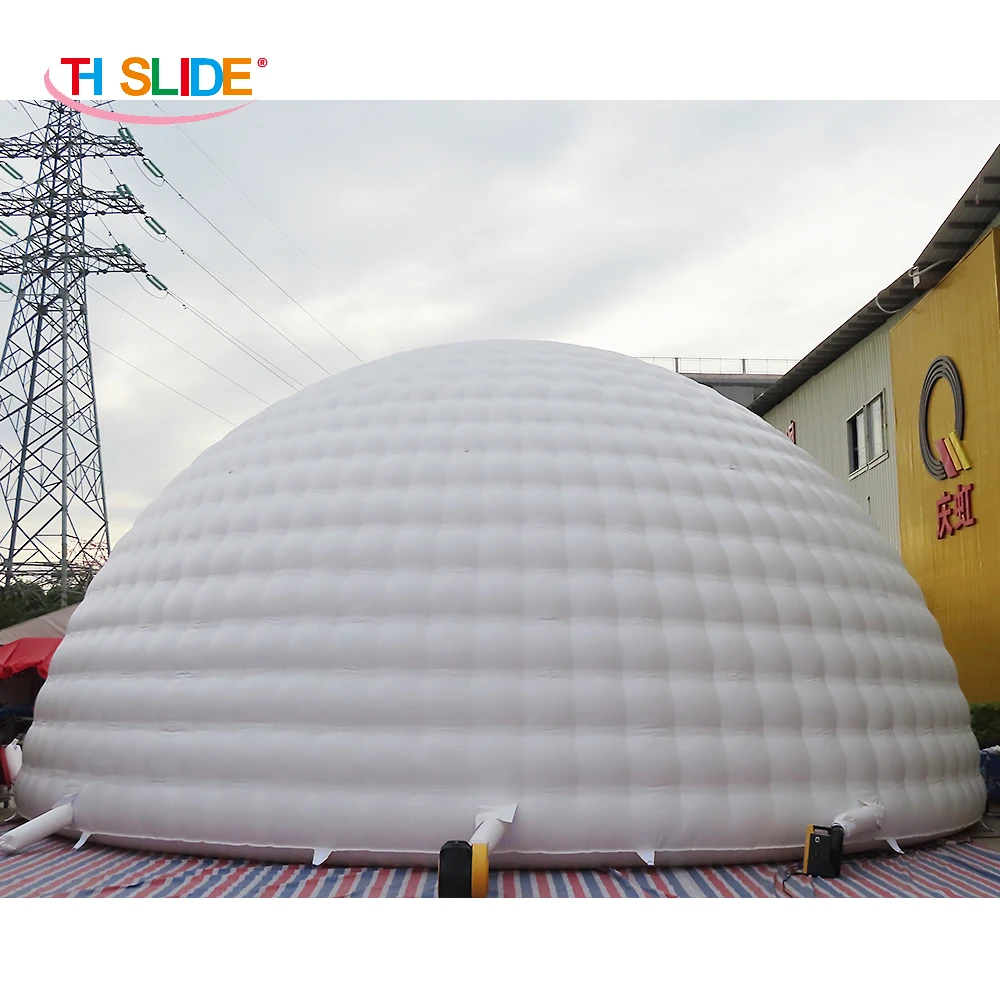 8m diameter outdoor large bubble Igloo tent, snow zone party inflatable tent, white inflatable dome tent