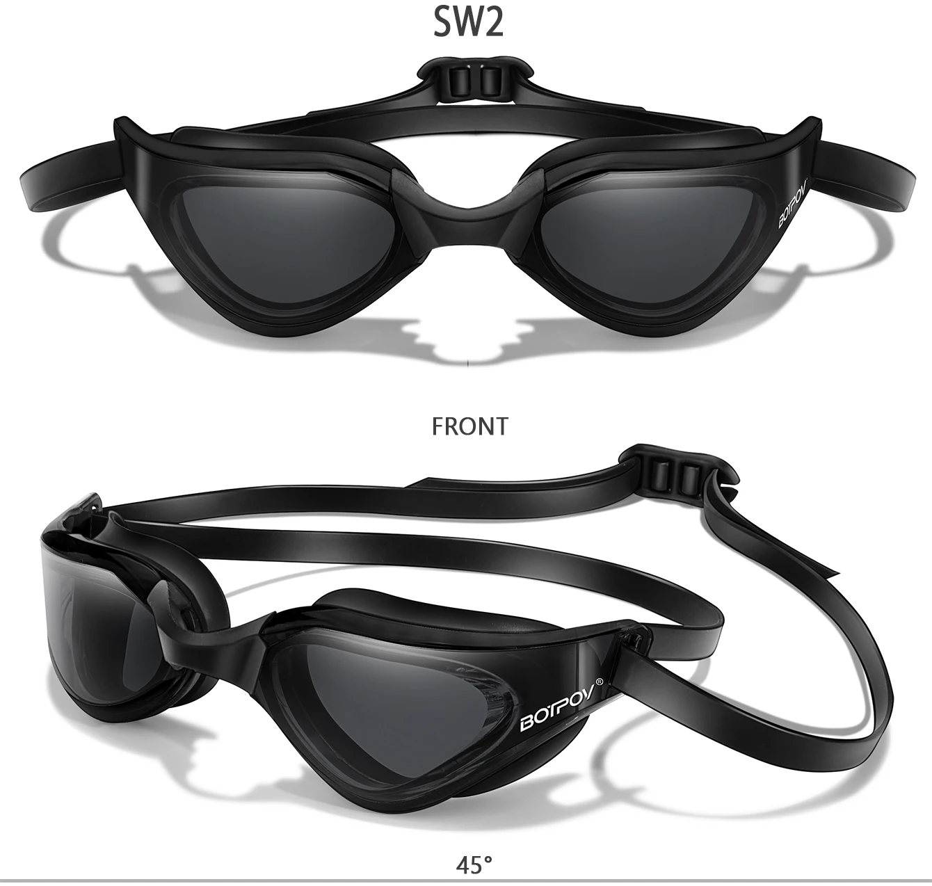 Schwimmbrille, beschlagfrei und klare Sicht, kein Auslaufen, schnell verstellbarer Riemen in verschiedenen Linsenfarben – Detail 6
