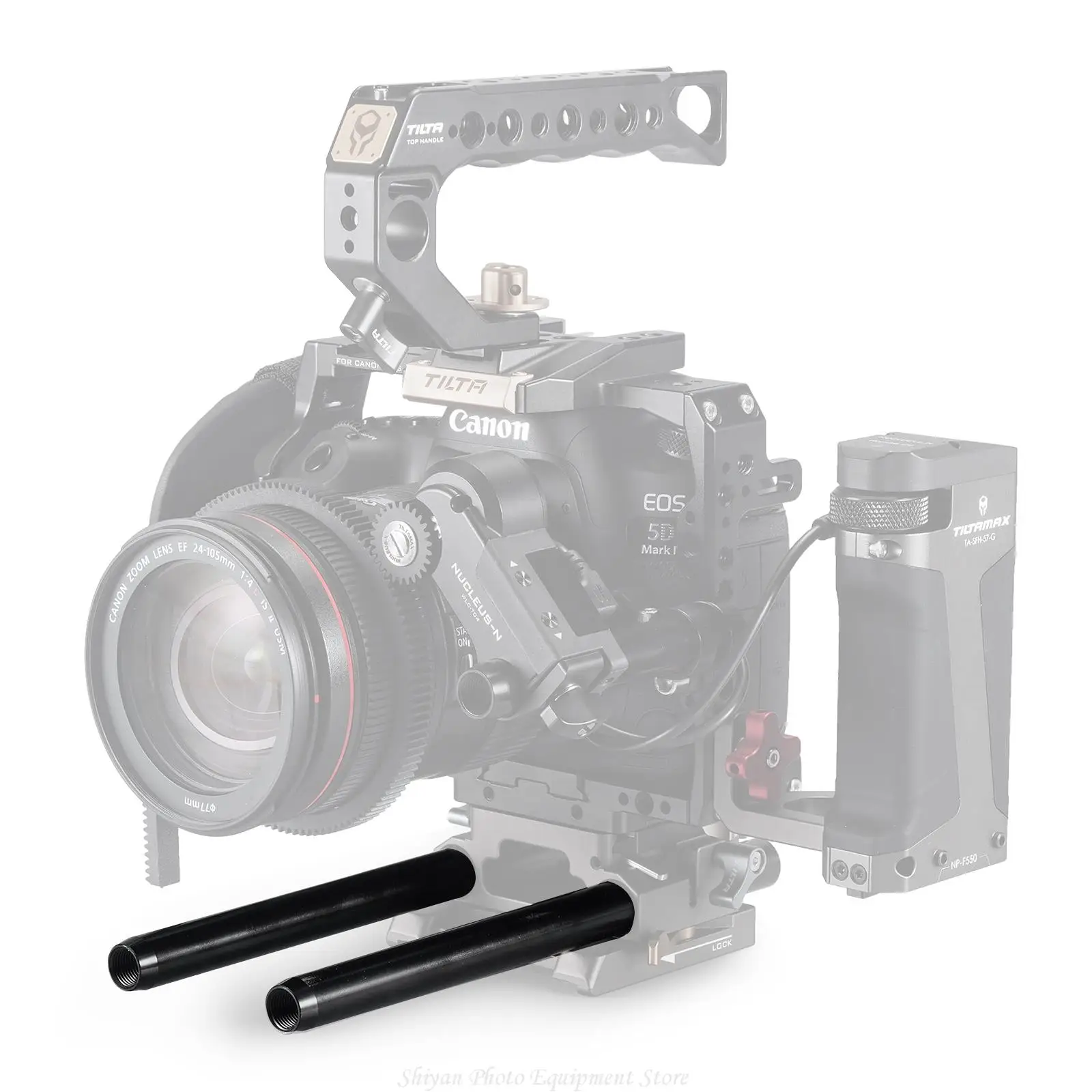 TILTA 2 pz x R15-100-B 15 mm aste in lega di alluminio 100/150/200/300mm per sistema di aste per binario per fotocamera Dslr una coppia nero argento
