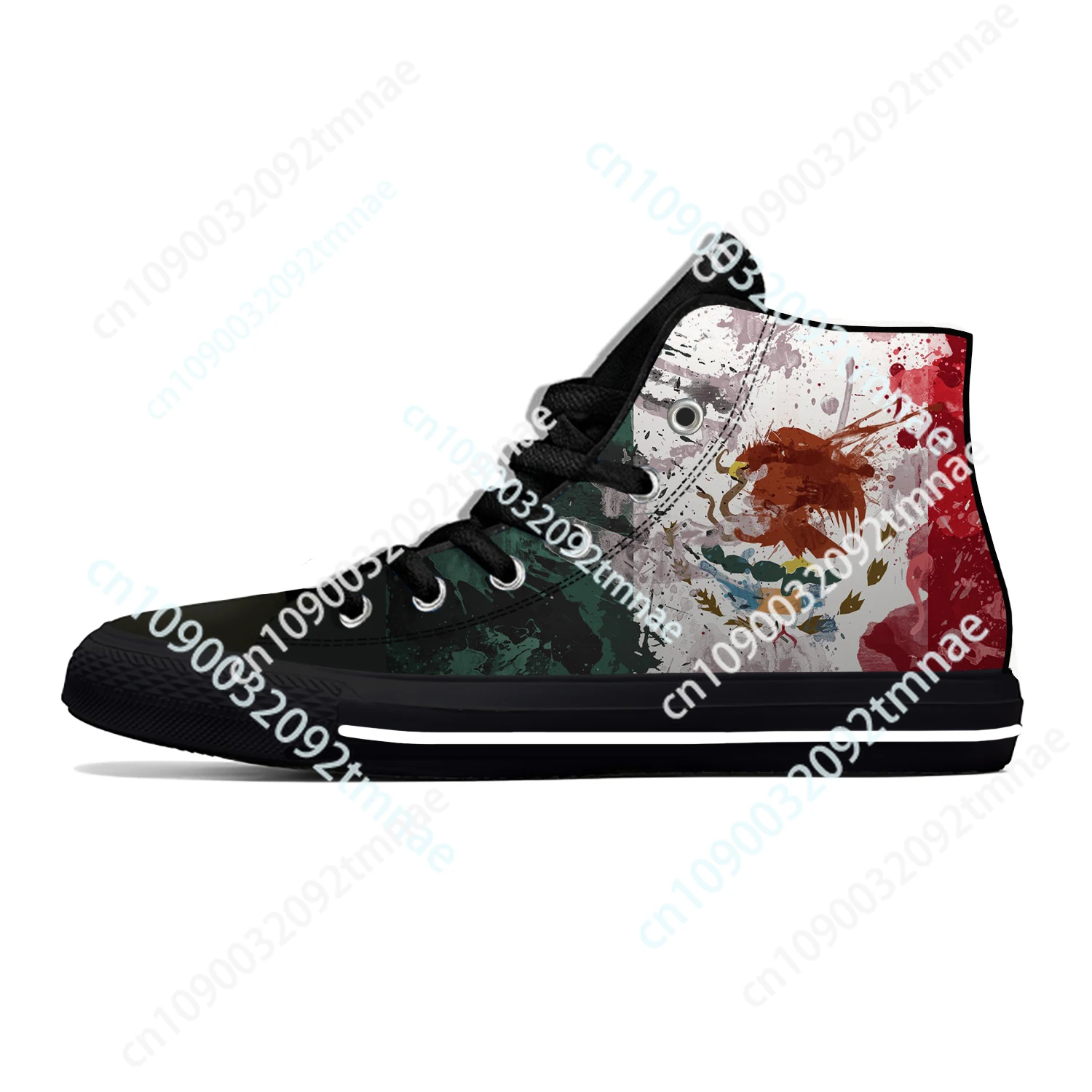 Mexico Mexican Flag Patriotic Pride Fashion Funny Casual Cloth Shoes High Top Lightweight Breathable Custom  Men Women Sneakers