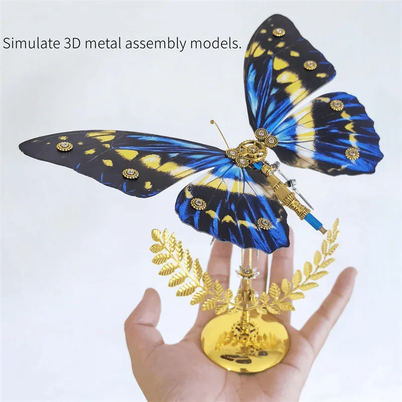 Rompecabezas de Metal 3D, Kit de modelo de mariposa y diosa, bricolaje, modelos de insectos mecánicos Cyberpunk, juguete de montaje para adultos y niños, regalo