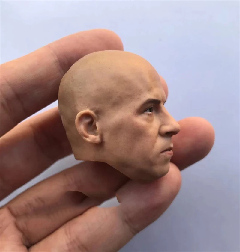 1/6 Male Vin Diesel Racer Guy Head Sculpture Carving For 12inch Action Figures DIY Collection