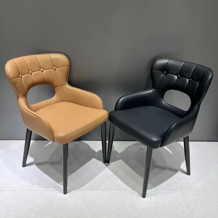 

*Modhomi Italian Luxury Leather Dining Chair High-End Arm Chair Design with Comfortable Armrests for Dining Room Home or Hotel