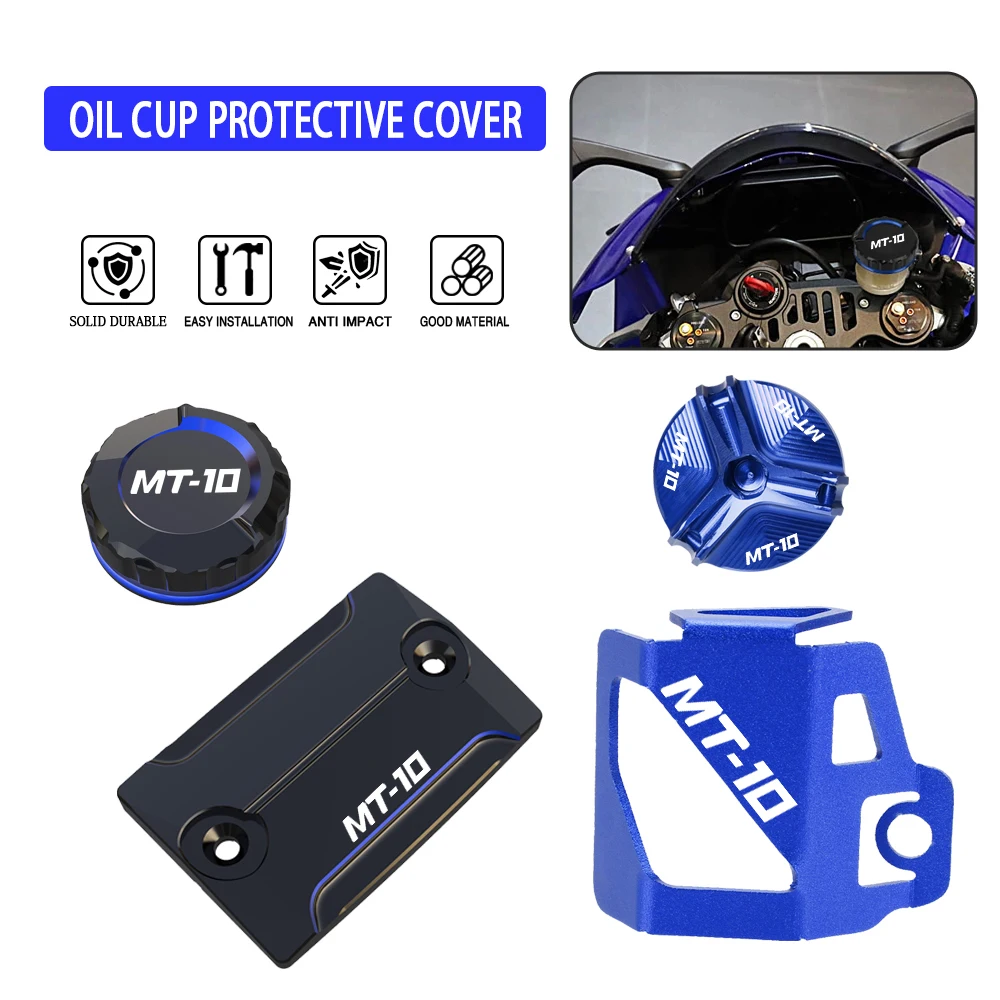 Motorcycle Accessories Front Rear Brake Fluid Reservoir Cover Engine Oil Cap For Yamaha MT-10 MT10 MT 10 SP 2016-2025 2024 2023