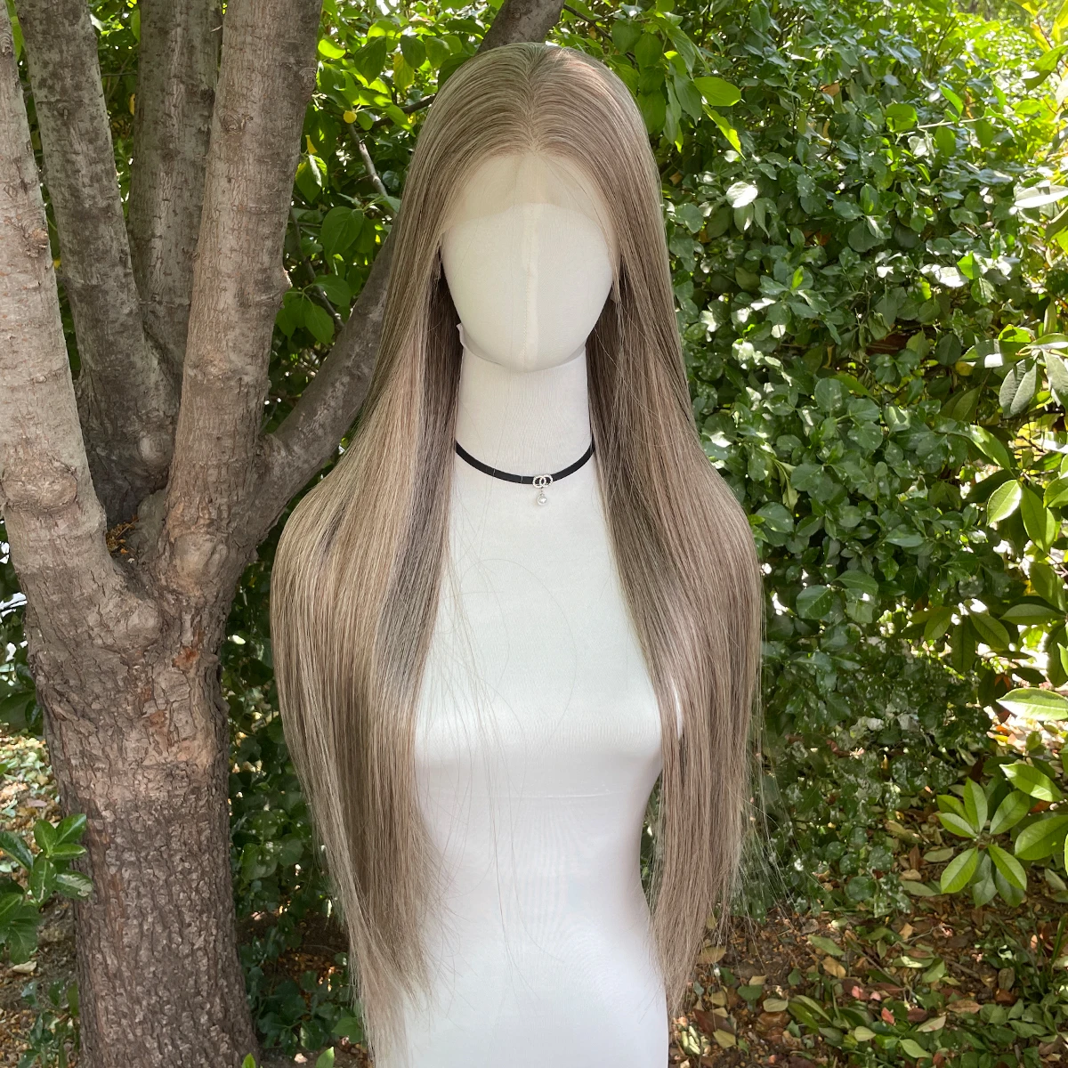 Perruque Lace Front Wig synthétique mixte brune 613 Blonde 13x4, perruques sans colle longues et lisses de 26 pouces pour femmes, perruques résistantes à la chaleur avec raie libre