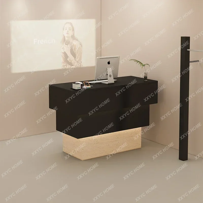 HJ  Beauty Executive Reception Desks Small Led Lights Salon Simple Reception Desks Design Drawer Comptoire Accueil Trendy Furni