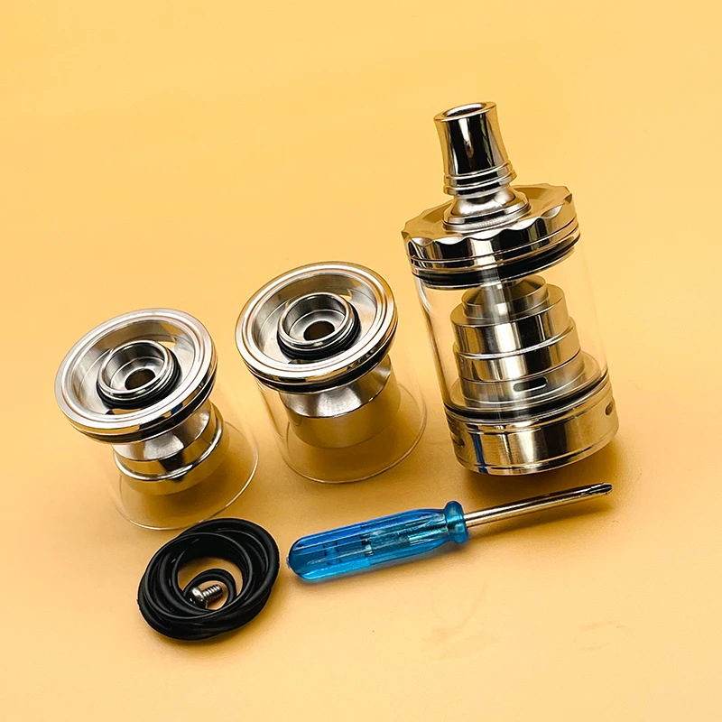 DSX Diplomat Top Fill Korte Tank MTL/RDL RTA kit Verstuiver 23mm 316ss Spiegel polijsten met 3pcs Chambers Vape Accessoires