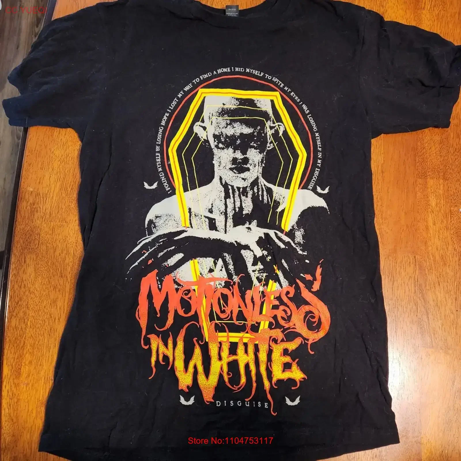 Motionless In White Black Merch Tour T Shirt Disguise Monster vintage Washed streetwear Breathable Versatile homme fashion