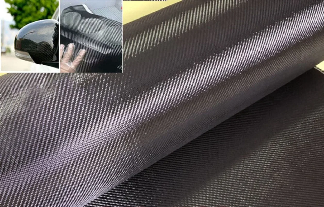 Real Carbon Fiber Cloth 3K 240G Twill Weave 100cm W 50cm L For Car Decorate