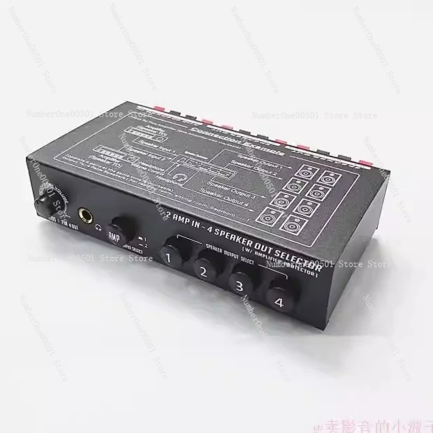 

Metal two-in four-out power amplifier audio switch selector (speaker amplifier controller)
