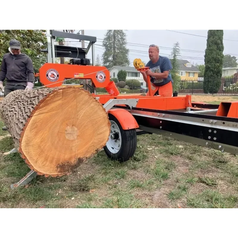 Crusher 26/31/36 Inch Cutting Portable Mini Band Sawmill , Electric or Stationary / Trailer Bandsaw Sawmill for DIY
