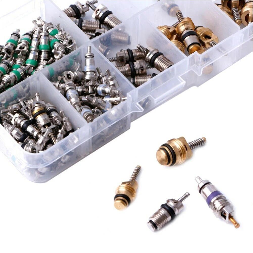 134Pcs R134A A/C  Auto Air Conditioning Valve Core Car Tire Assortment Kit For Volkswagen Toyota Honda