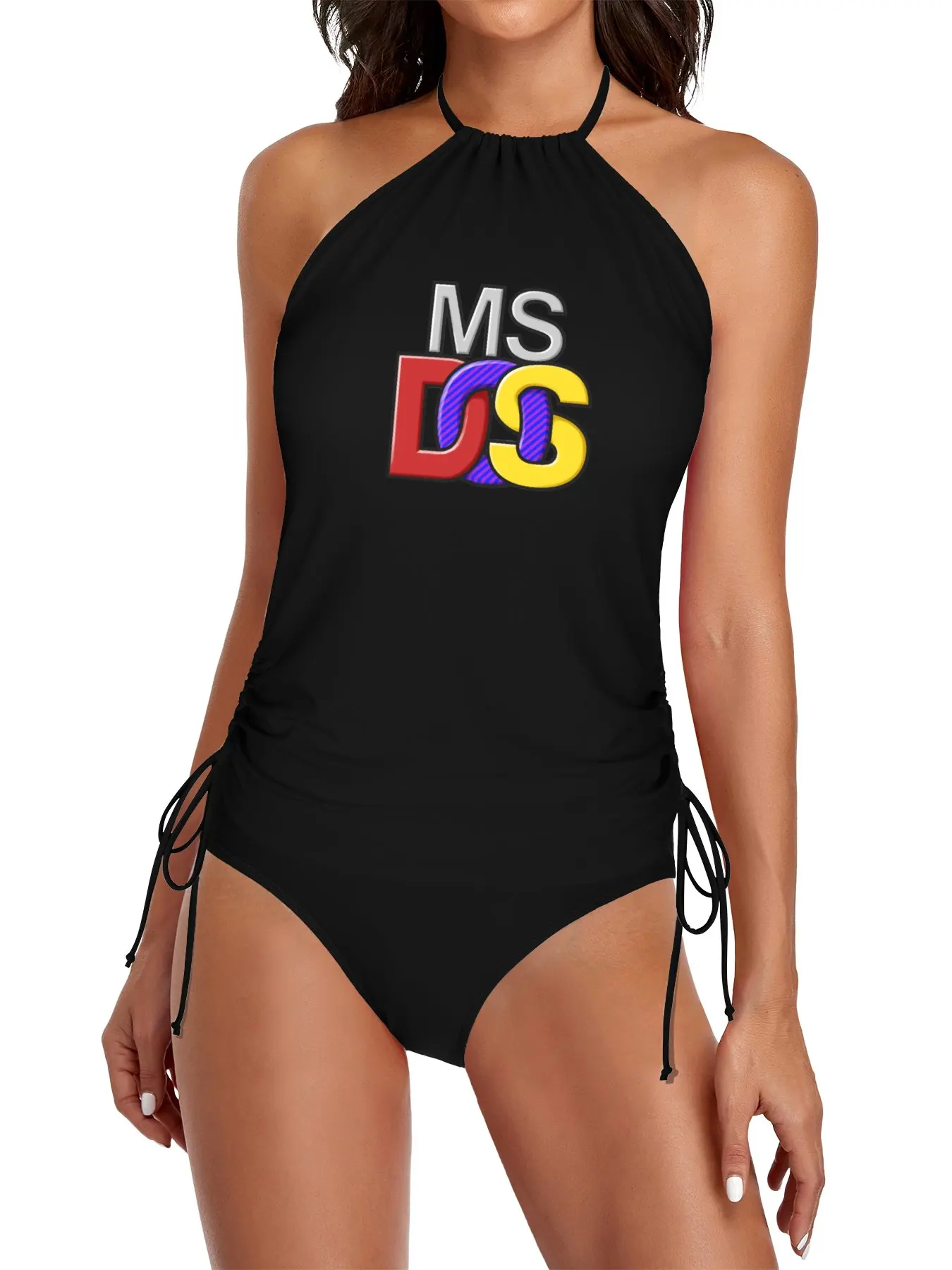 

MS-DOS Logo Split Swimsuit Set beach clothes for women beach outfit woman Beach shirt