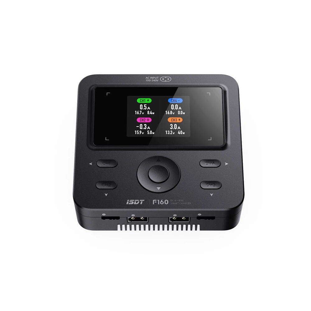 

ISDT F160 AC / DC Quad Smart Charger for 1~4S LiFe Li-Ion LiPo LiHv ULiHv 4~12S NiCd/MH 2~7S Pb Battery Charge