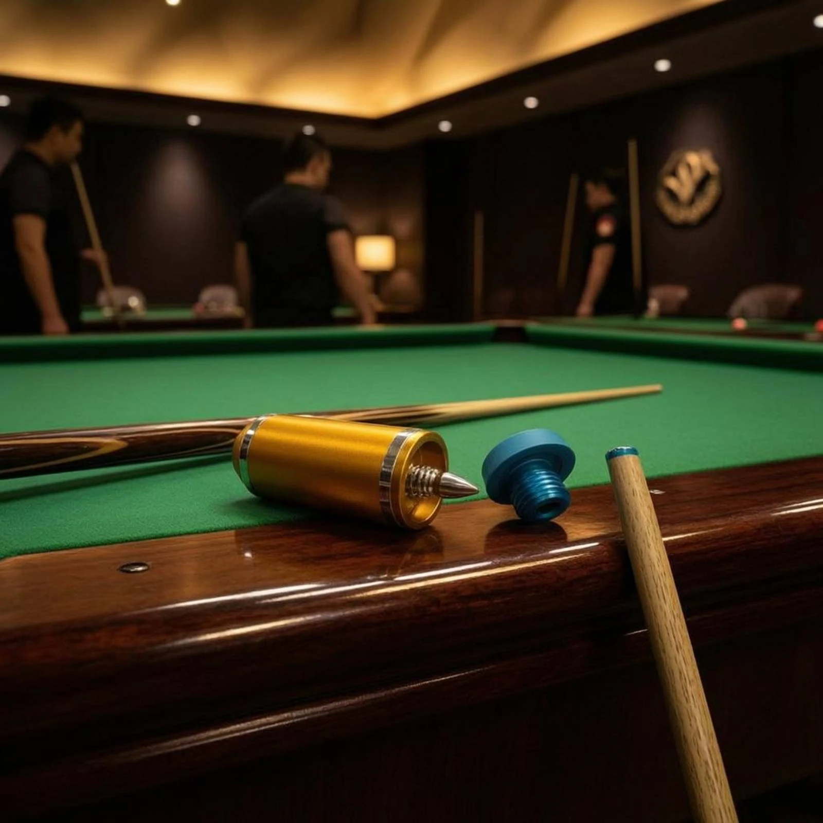 Billiard Cue Extension Handle Blue Adapter Threaded Cue Handle Extender Game Equipment Shiny Accent Rings Sports Gear view 3
