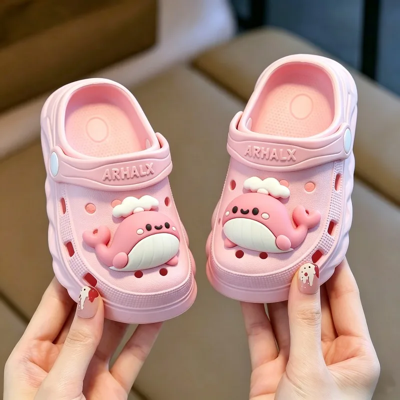 2026 New Kids Clogs Cute Cartoon Decor Girls Boys Garden Shoes Non-Slip EVA Beach Sandals For Toddler