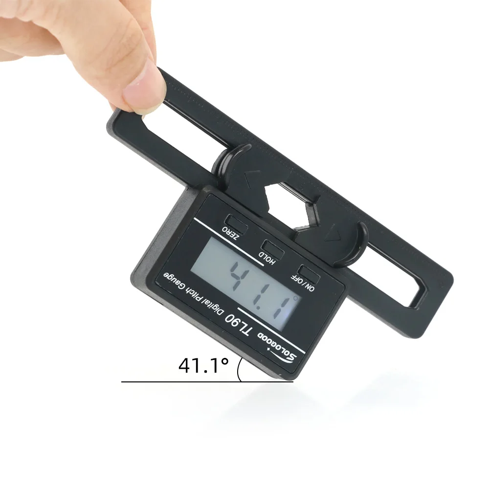 AneegFPv Medidor de passo digital de lâmina principal Tl90 com display LCD Ferramenta de medição de ângulo alimentado Medidor de passo profissional de metal