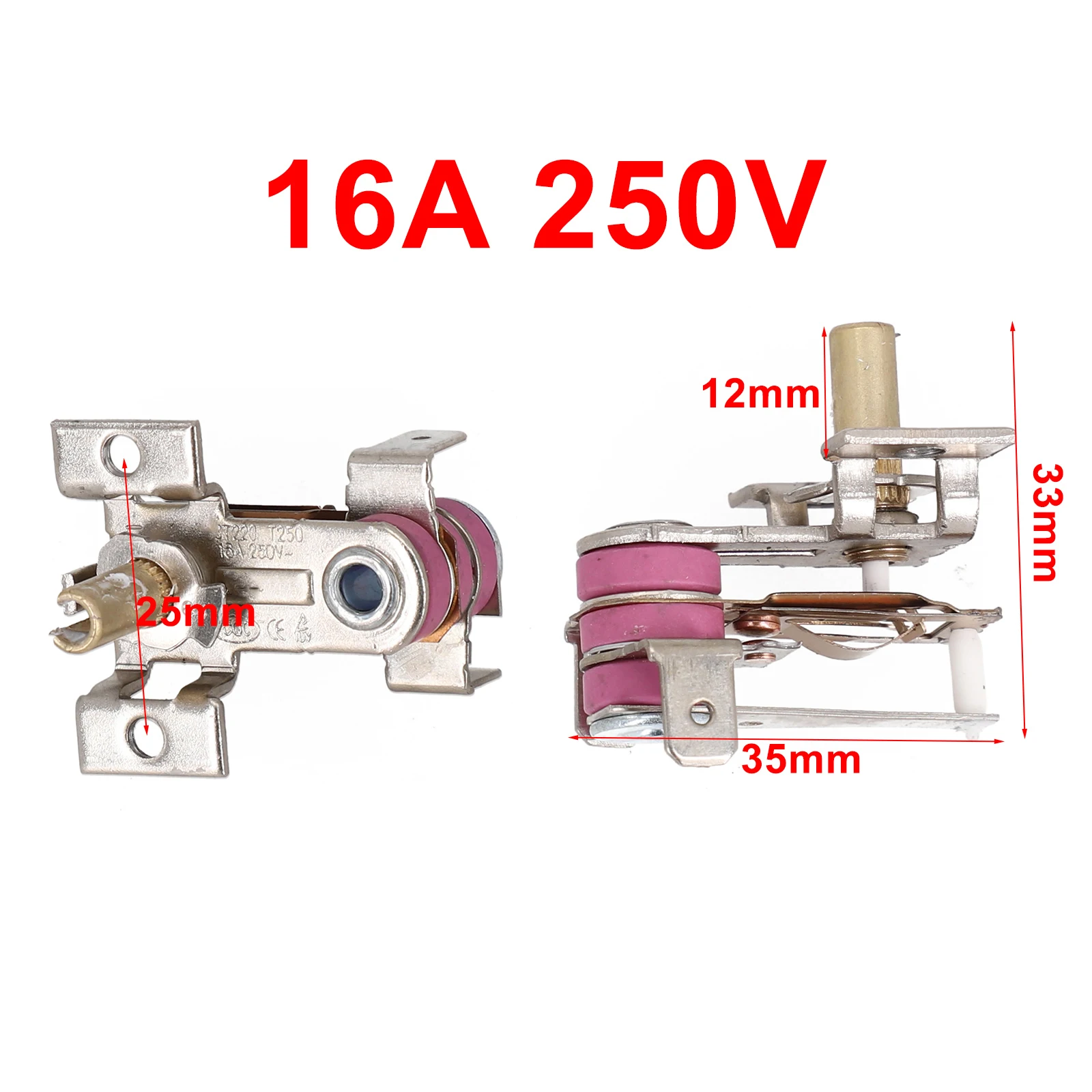 AC 250V 16A Adjustable Temperature Switch Heating Bimetal Thermostat KST220 90 Degrees Celsius For Electric Heaters