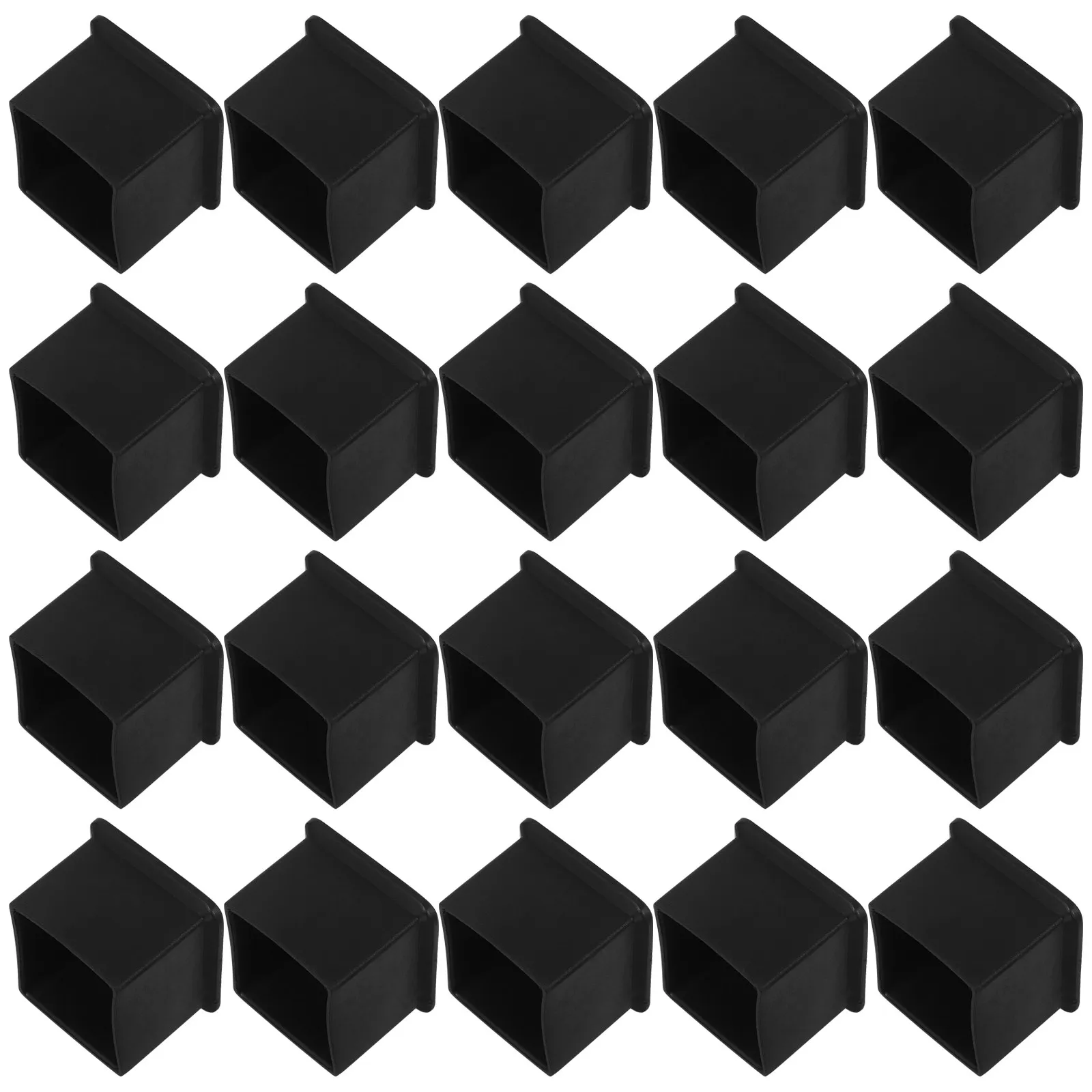 20Pcs Furniture Soft PVC Leg Covers Square Chair Feet Floor Protectors Non-Slip Water Resistant Table Leg Caps for Hardwood