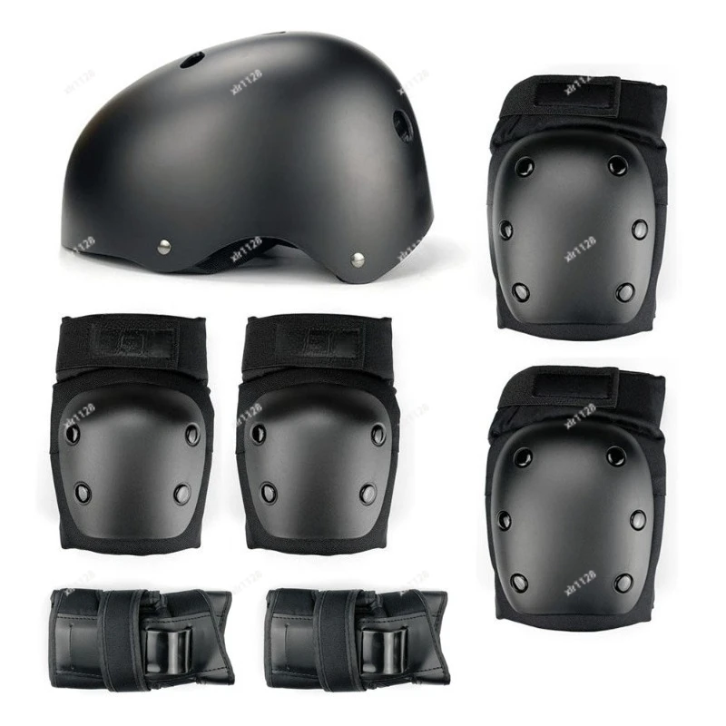 Professional 6‑Pcs Protective Gear Set Helmet Knee Elbow Wrist Pads for Kids Adults Skateboarding Roller Skating