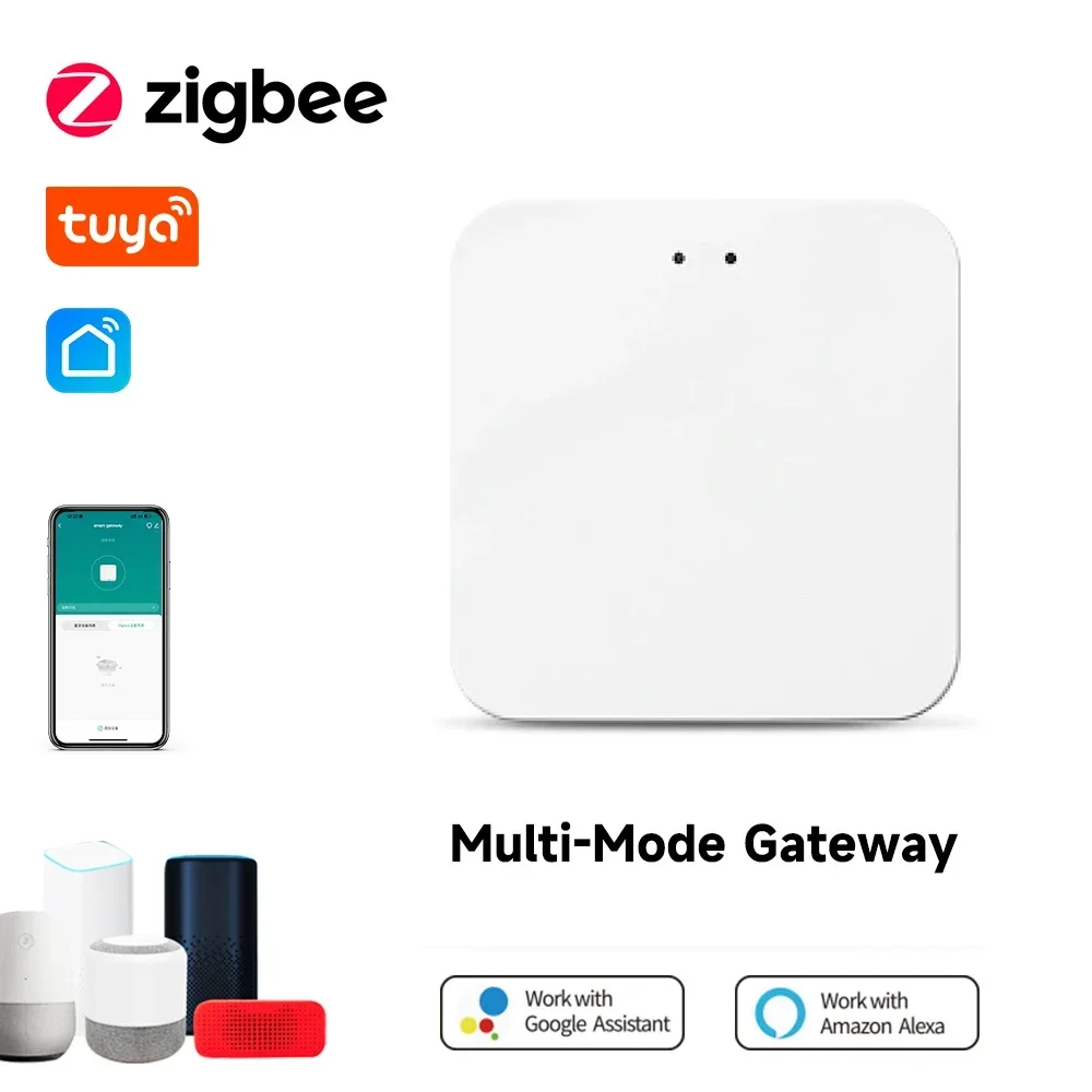 Tuya zigbee sem fio/com fio/bluetooth multi modo hub gateway para automação residencial inteligente dispositivos zigbee via vida inteligente funciona alexa