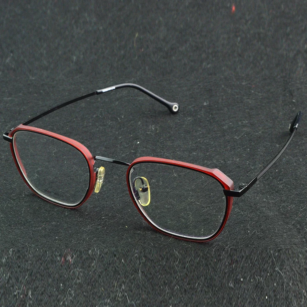 Clara Vida Plastic Titanium Red Oversized only 10g Optical Hide Thickness Eyeglasses Frames Custom Myopia Or Reading glasses