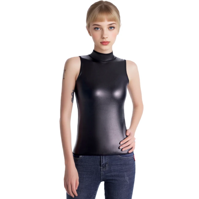 Legal menina cintura trainer couro gola moto colete tanque superior corpo shaper espartilhos camisa fina moda casual shapewear topo