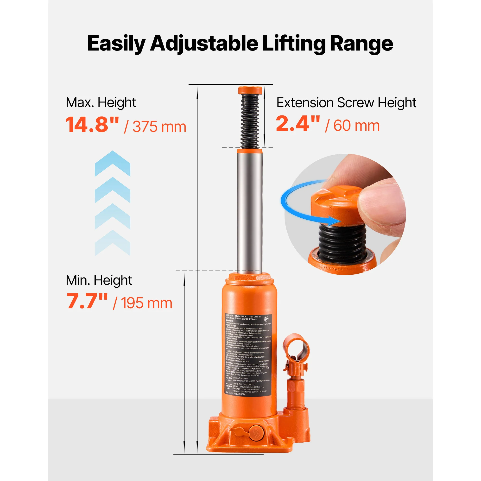 SucceBuy Hydraulic Bottle Jack 3