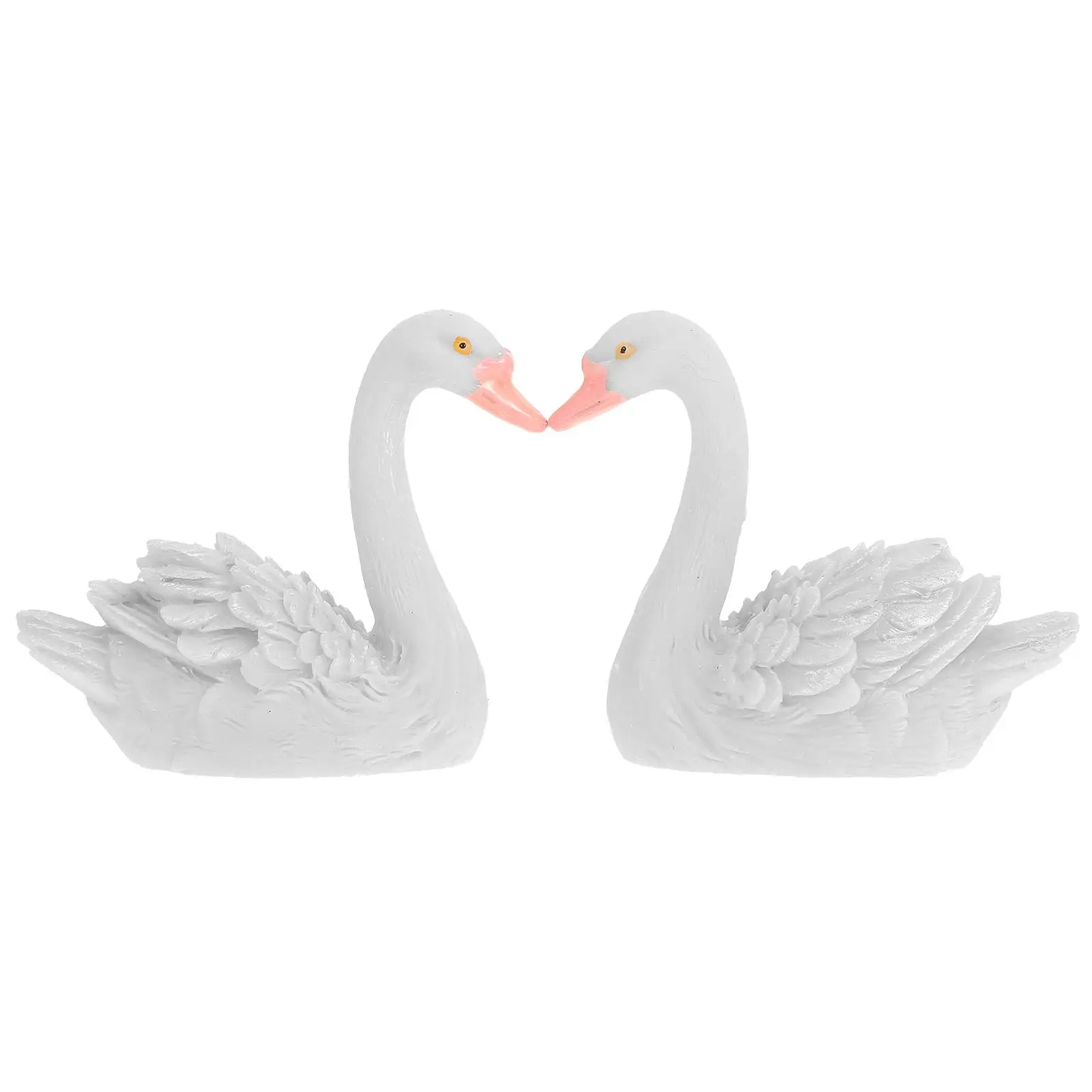

2 Pcs Swan Figurines Resin Home Decor Durable Fadeless Garden Decoration Mini Bride Cake Topper Swans nament Statue