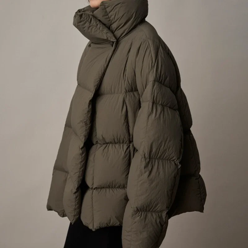 2025 New Winter Stand-up Neck Cotton Clothes Women's Fashion Small Short Loose Design Thickened Warm Jacket