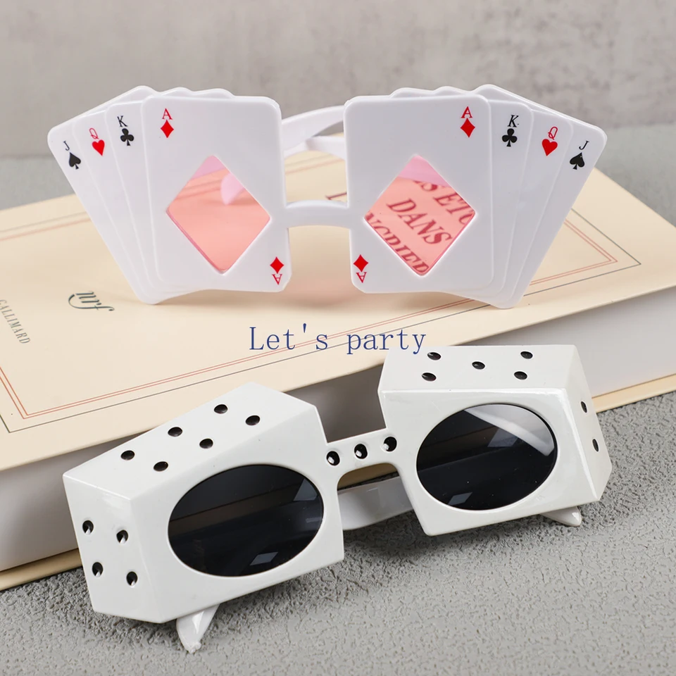 Poker Card Sunglasses Set 6pcs Plastic Casino Night Party Accessories for Men Wo 817oZZnP02L.  main image 2