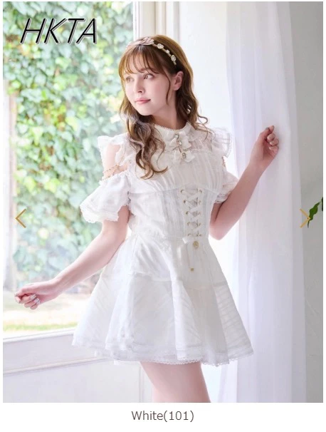 Słodka japońska sukienka Lolita z kokardą dla dziewcząt Liz, damska letnia nowa sukienka z organzy z odkrytymi ramionami, krótki rękaw, szorty, zestaw 2-częściowy