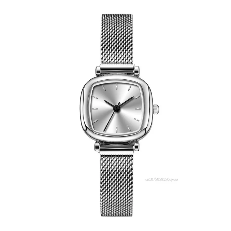 2025 nouveau rétro femmes montre-bracelet à Quartz petit carré montre pour femme étudiant simplifié Netbelt montre montres pour femmes 1 pièces