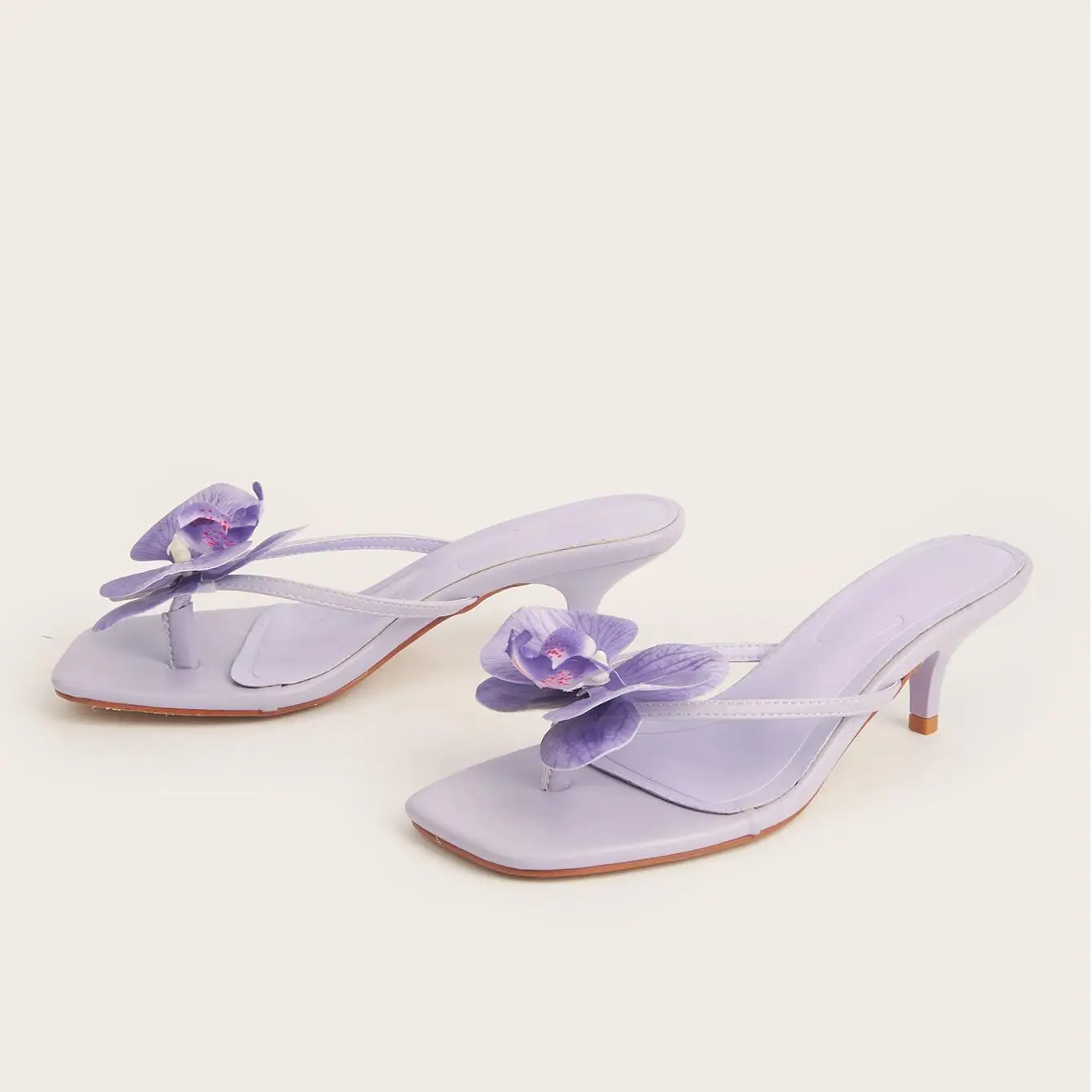

Purple Heels Evening Sandals Ladies Mules with Heels Square Toe Comfort Kitten Low Heels Women's Luxury Elegant Shoes for Women