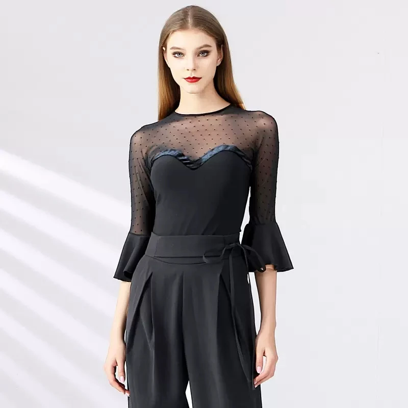 Moderner Rock mit Trompetenärmeln, Gesellschaftstanz, Walzer, Gesellschaftstanz, Übungskostüm