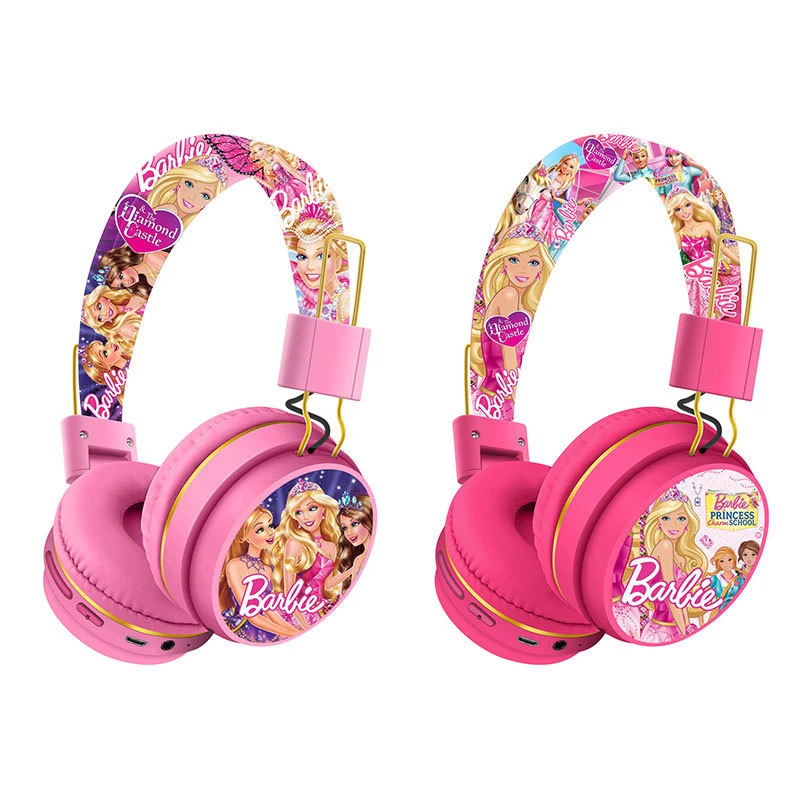 Miniso Barbie Wireless Bluetooth Headphone Y2K 3D Stereo Headset Ladies Head-Mounted Bluetooth Music Headset Christmas Present