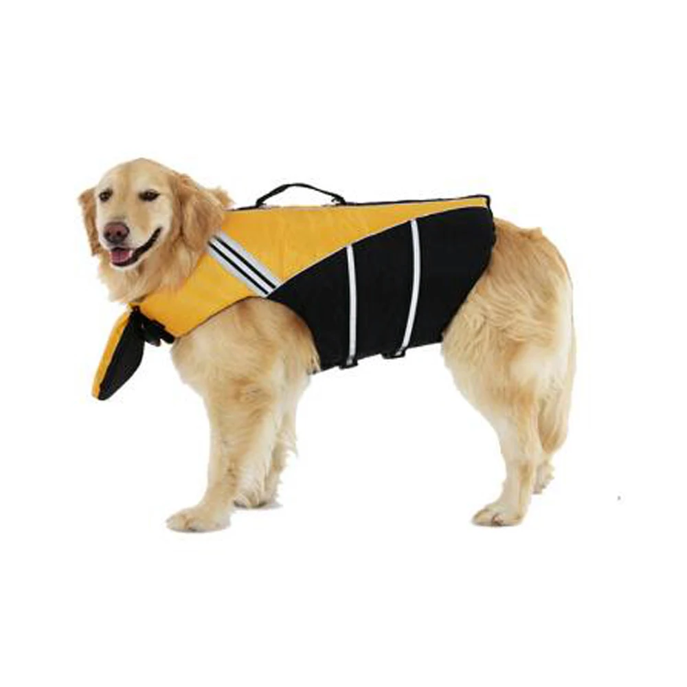 Reflektierende Hundeschwimmweste, Weste, abnehmbarer Nackenschwimmer, hoher Auftrieb, Schwimmkleidung für Hunde, Haustier-Sicherheits-Badeanzug für Hunde und Katzen – Detail 17