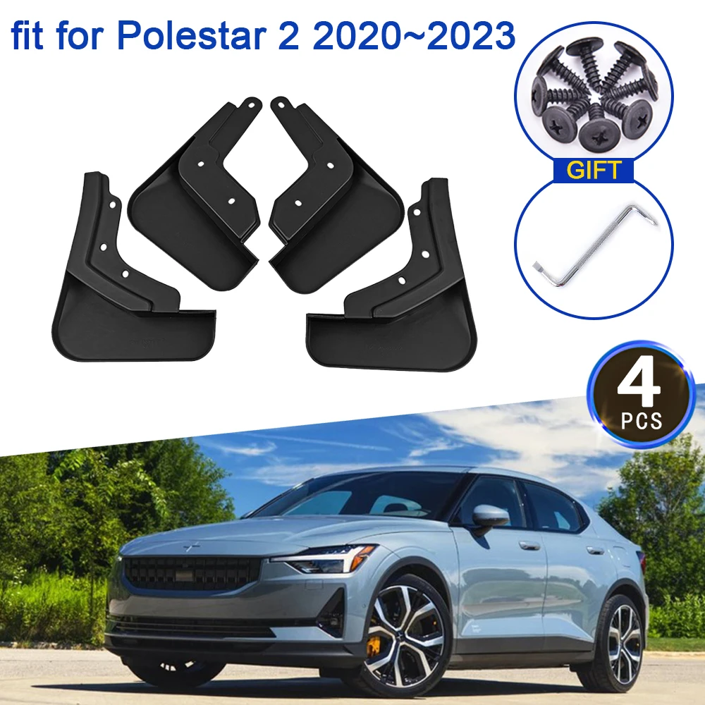 For Polestar 2 2020 2021 2022 2023 Accessories Mudflap Car Front Wheel Mudguard Splash Auto Front Mud Guard MudFlaps Car Sticker