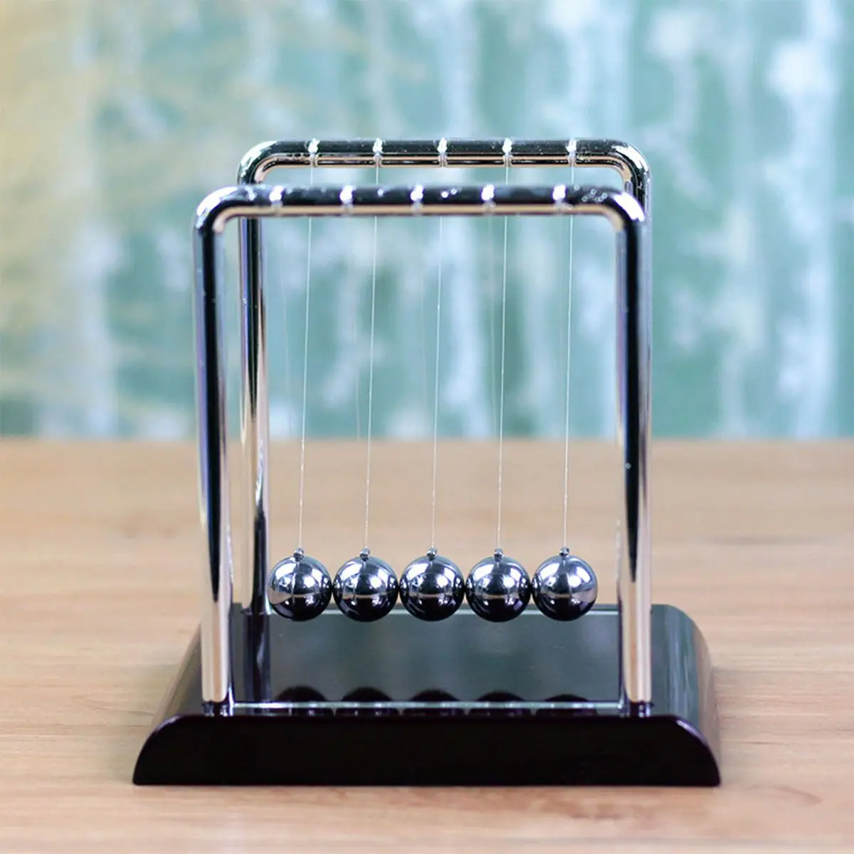 Newton berço bola de equilíbrio decoração de mesa base de plástico abs bolas de ferro brinquedo científico decoração de sala de estudo de escritório em casa