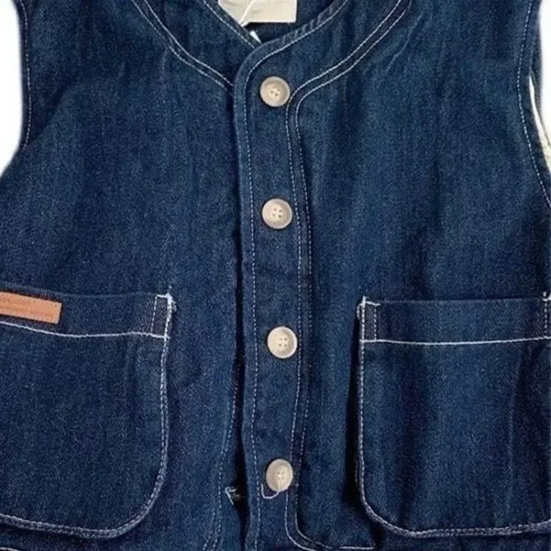 Children Clothing Winter&Autumn New Kid Vest Denim Waist Coat for Newborn Baby Sleeveless Jackets Outwear for Toddler Girls&Boys